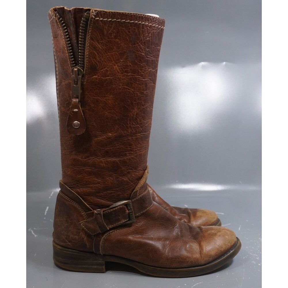 Bed Stu Glaye Womens Sz 9.5 Rustic Teak Brown Tall Leather Cobbler Series Boots